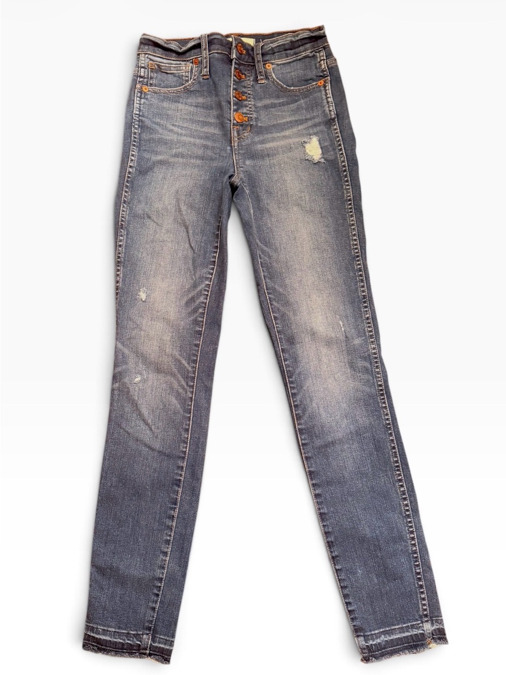 Madewell Skinny Jeans 10” High Rise Button Fly Women’s 24 Stretch Dark Wash 6953